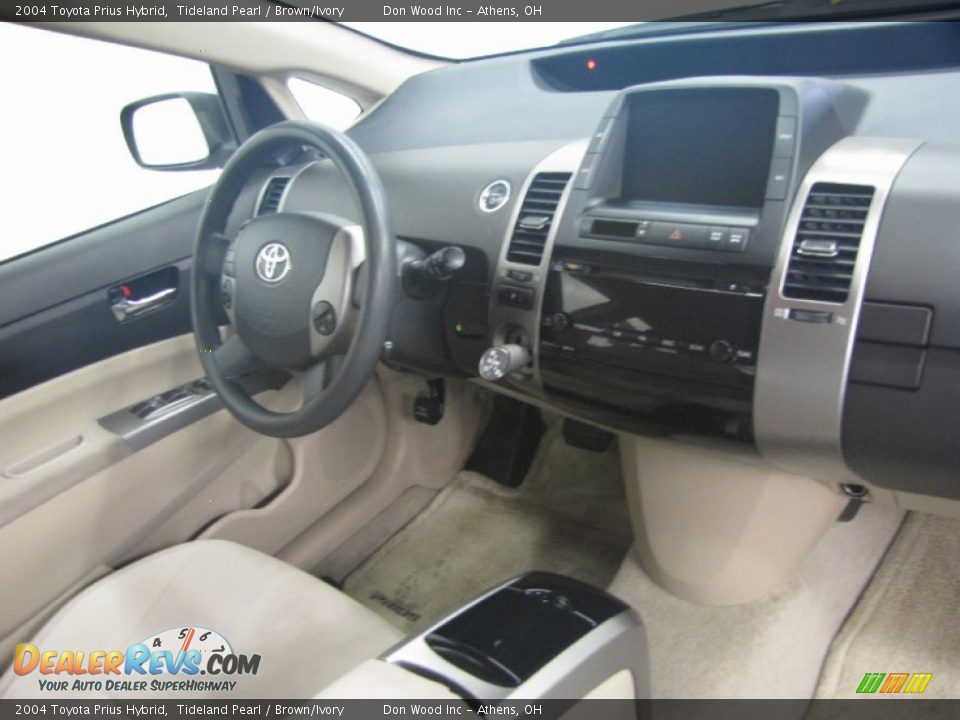 2004 Toyota Prius Hybrid Tideland Pearl / Brown/Ivory Photo #21