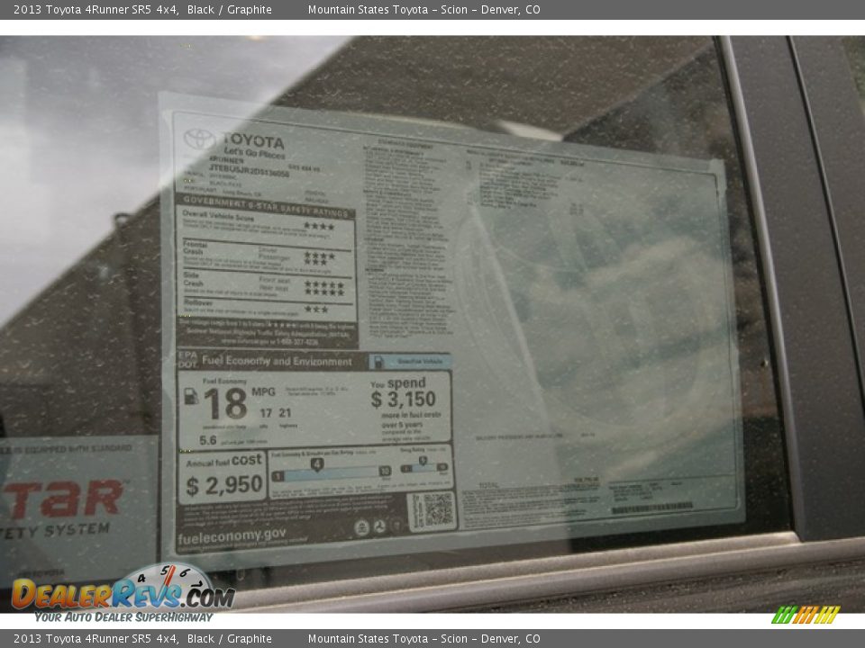 2013 Toyota 4Runner SR5 4x4 Black / Graphite Photo #10