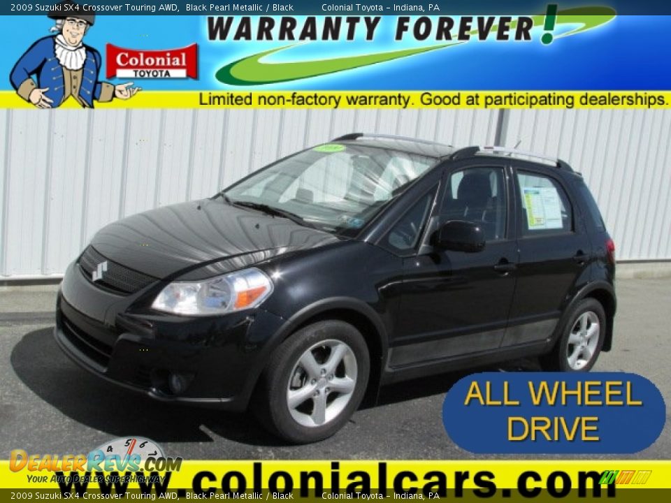 2009 Suzuki SX4 Crossover Touring AWD Black Pearl Metallic / Black Photo #1