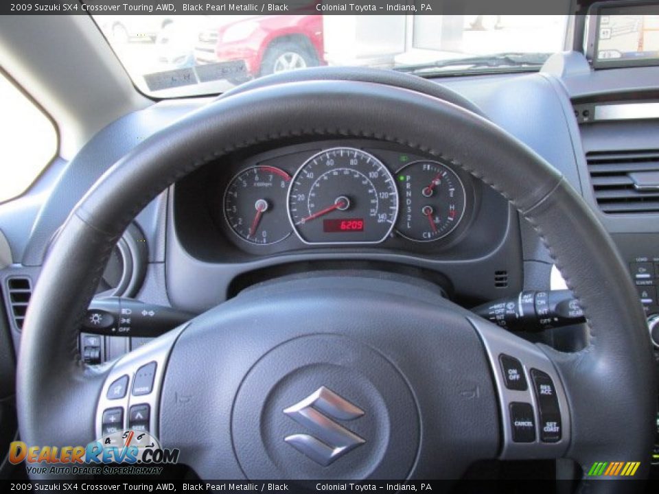 2009 Suzuki SX4 Crossover Touring AWD Black Pearl Metallic / Black Photo #12