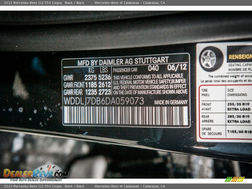 2013 Mercedes-Benz CLS 550 Coupe Black / Black Photo #7