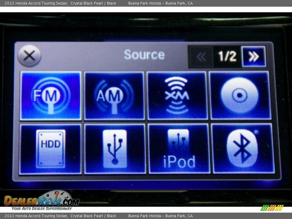 2013 Honda Accord Touring Sedan Crystal Black Pearl / Black Photo #22
