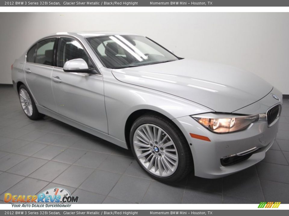 2012 BMW 3 Series 328i Sedan Glacier Silver Metallic / Black/Red Highlight Photo #1