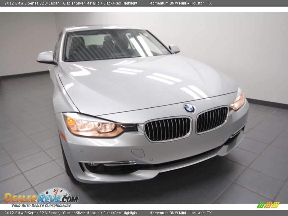 2012 BMW 3 Series 328i Sedan Glacier Silver Metallic / Black/Red Highlight Photo #5