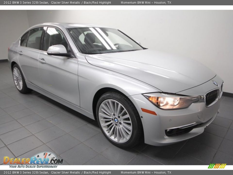 2012 BMW 3 Series 328i Sedan Glacier Silver Metallic / Black/Red Highlight Photo #6