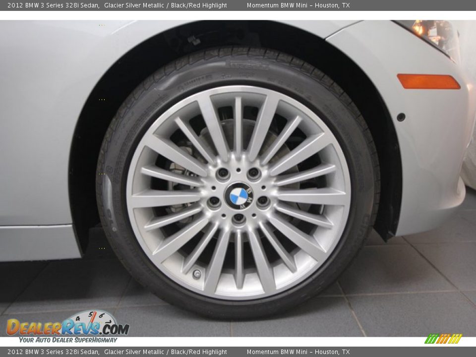 2012 BMW 3 Series 328i Sedan Glacier Silver Metallic / Black/Red Highlight Photo #7