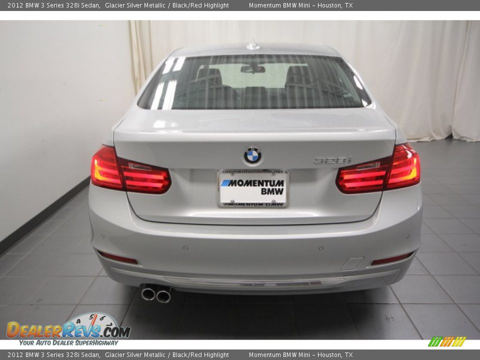 2012 BMW 3 Series 328i Sedan Glacier Silver Metallic / Black/Red Highlight Photo #9