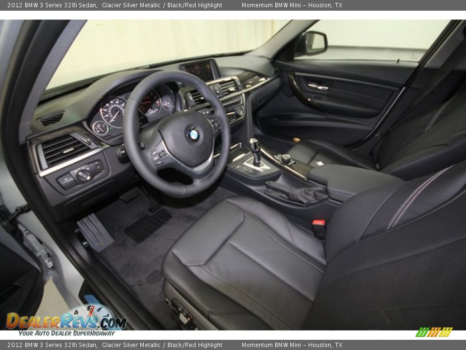2012 BMW 3 Series 328i Sedan Glacier Silver Metallic / Black/Red Highlight Photo #11
