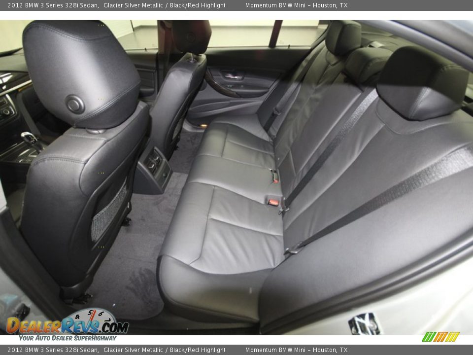 2012 BMW 3 Series 328i Sedan Glacier Silver Metallic / Black/Red Highlight Photo #12