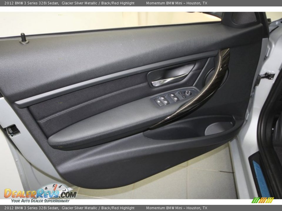 2012 BMW 3 Series 328i Sedan Glacier Silver Metallic / Black/Red Highlight Photo #13