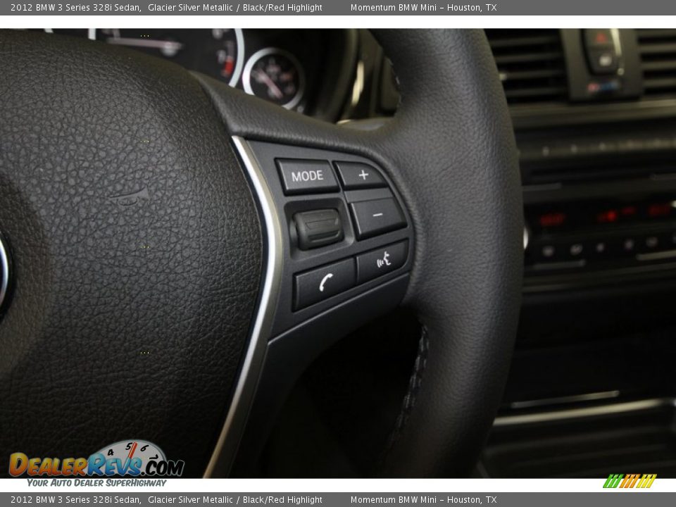 2012 BMW 3 Series 328i Sedan Glacier Silver Metallic / Black/Red Highlight Photo #21