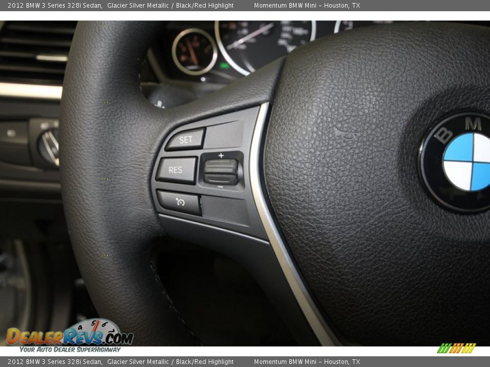 2012 BMW 3 Series 328i Sedan Glacier Silver Metallic / Black/Red Highlight Photo #22