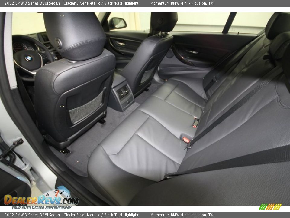 2012 BMW 3 Series 328i Sedan Glacier Silver Metallic / Black/Red Highlight Photo #23