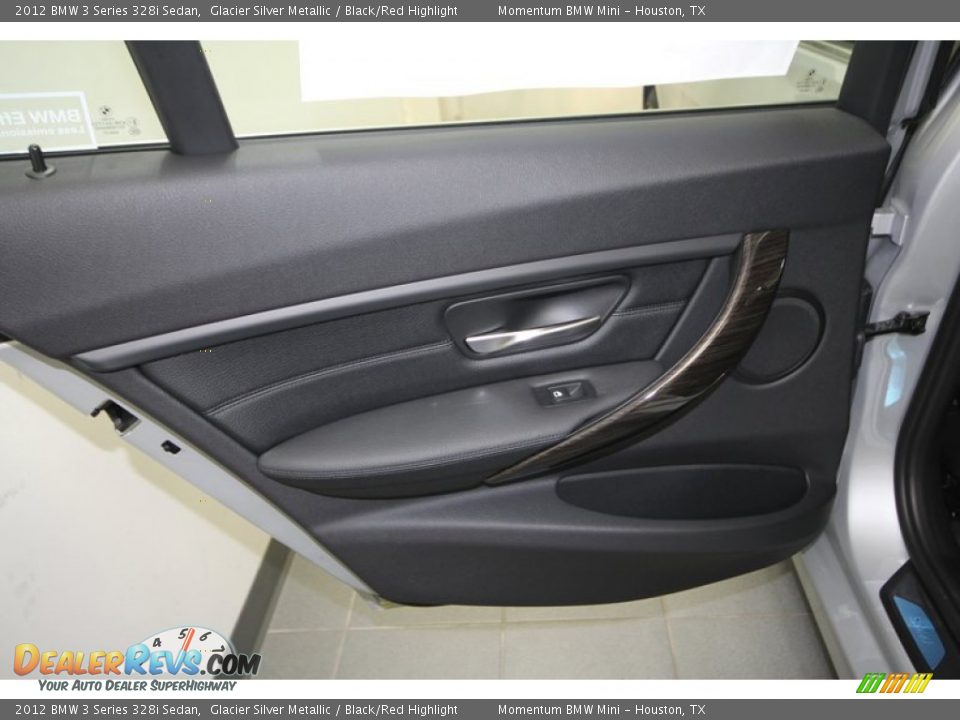 2012 BMW 3 Series 328i Sedan Glacier Silver Metallic / Black/Red Highlight Photo #24