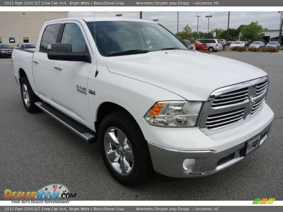2013 Ram 1500 SLT Crew Cab 4x4 Bright White / Black/Diesel Gray Photo #2