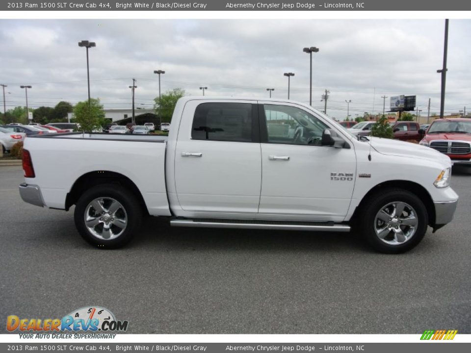 2013 Ram 1500 SLT Crew Cab 4x4 Bright White / Black/Diesel Gray Photo #3
