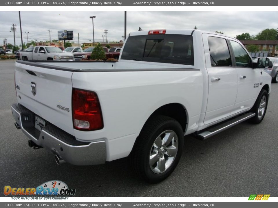 2013 Ram 1500 SLT Crew Cab 4x4 Bright White / Black/Diesel Gray Photo #4