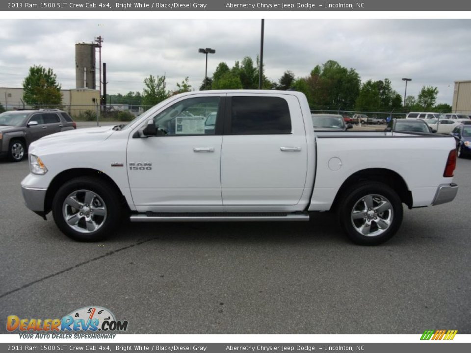 2013 Ram 1500 SLT Crew Cab 4x4 Bright White / Black/Diesel Gray Photo #6