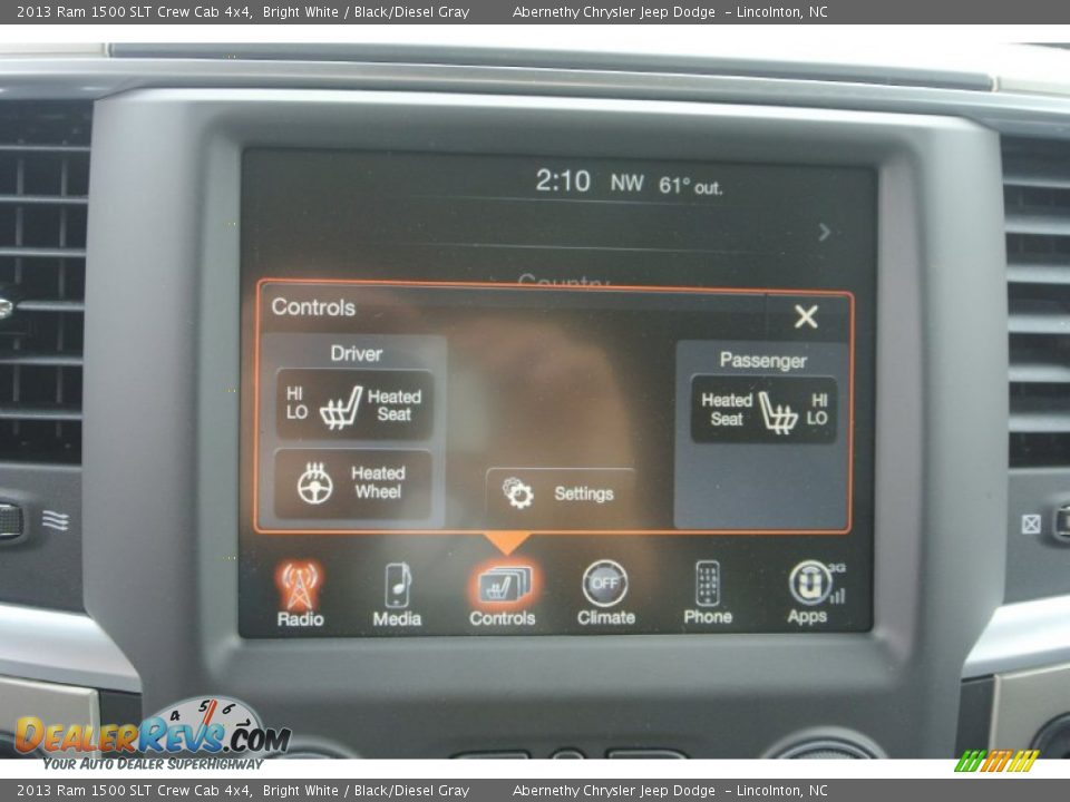 2013 Ram 1500 SLT Crew Cab 4x4 Bright White / Black/Diesel Gray Photo #12