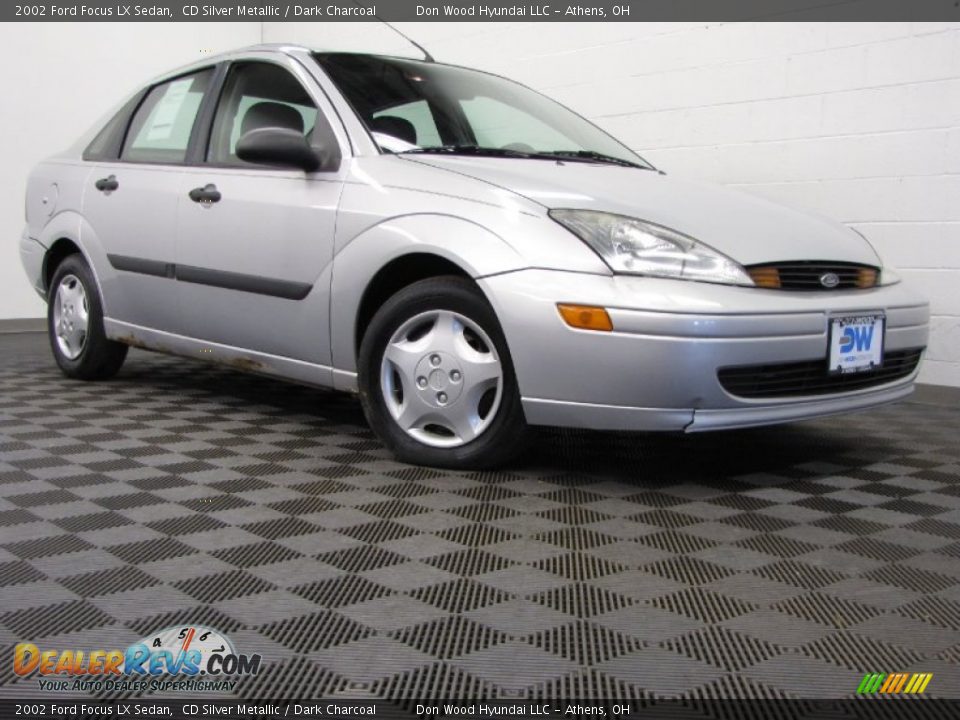 2002 Ford Focus LX Sedan CD Silver Metallic / Dark Charcoal Photo #1