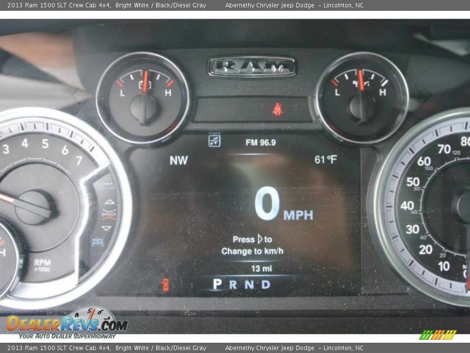 2013 Ram 1500 SLT Crew Cab 4x4 Bright White / Black/Diesel Gray Photo #14