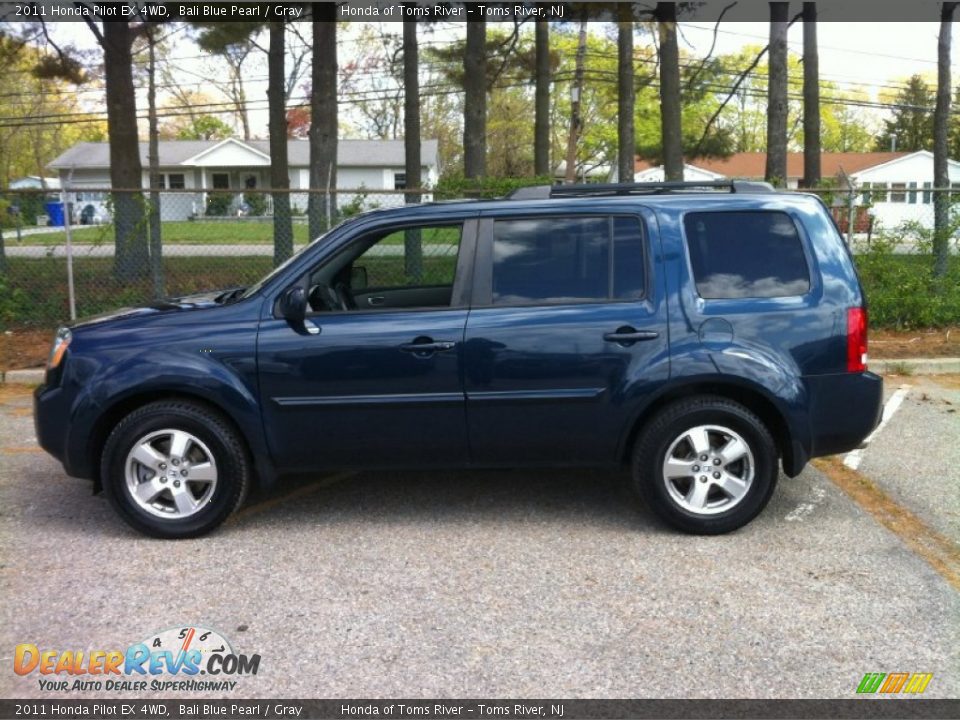 2011 Honda Pilot EX 4WD Bali Blue Pearl / Gray Photo #4