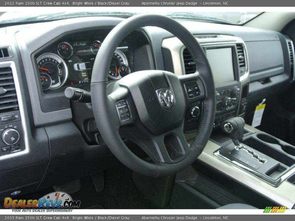 2013 Ram 1500 SLT Crew Cab 4x4 Bright White / Black/Diesel Gray Photo #23