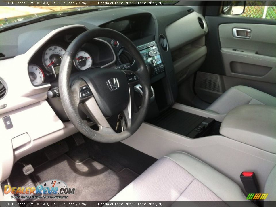 2011 Honda Pilot EX 4WD Bali Blue Pearl / Gray Photo #9