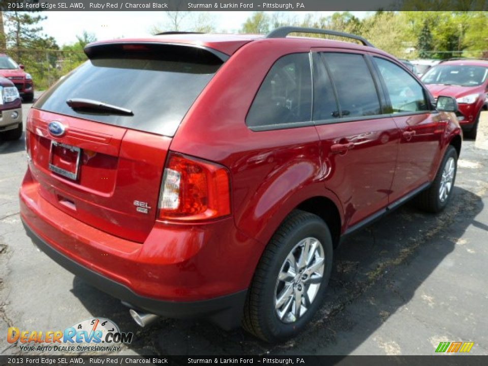 2013 Ford Edge SEL AWD Ruby Red / Charcoal Black Photo #2