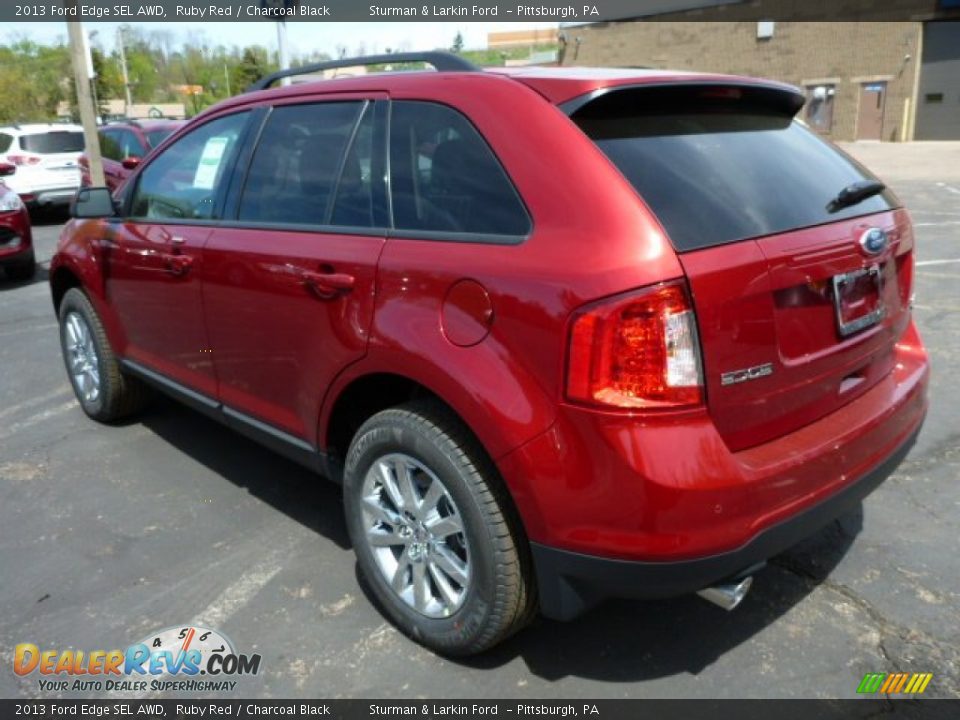 2013 Ford Edge SEL AWD Ruby Red / Charcoal Black Photo #4