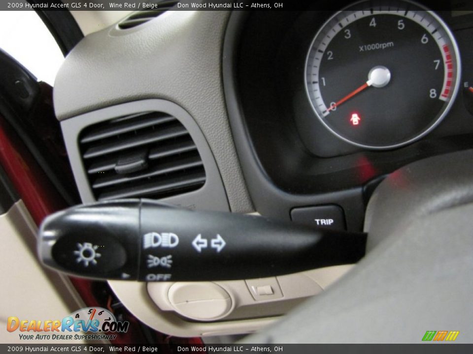 2009 Hyundai Accent GLS 4 Door Wine Red / Beige Photo #15