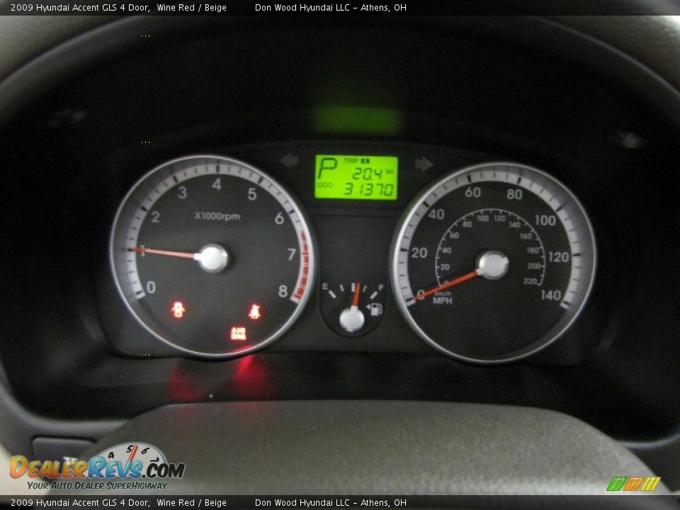 2009 Hyundai Accent GLS 4 Door Wine Red / Beige Photo #17