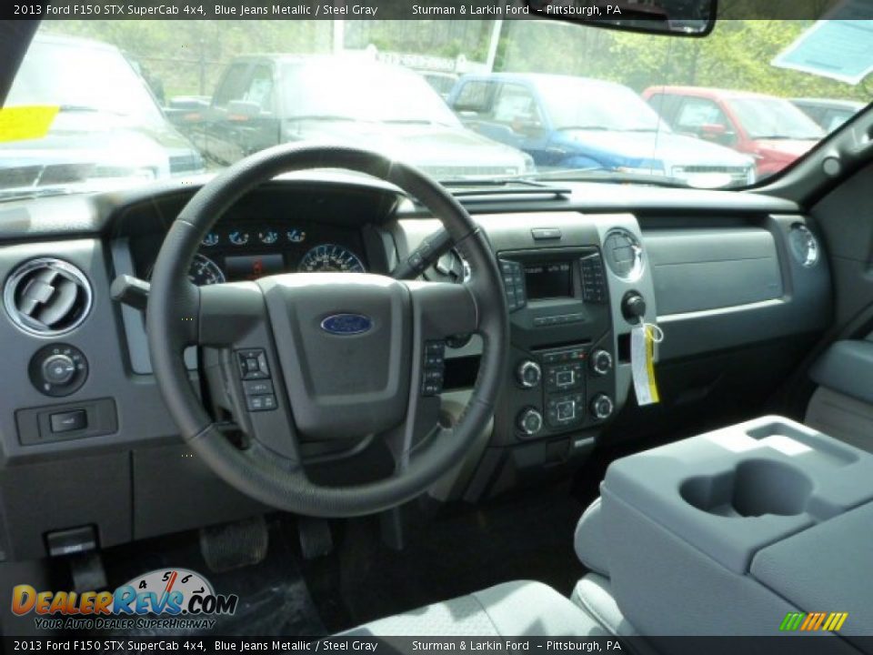 2013 Ford F150 STX SuperCab 4x4 Blue Jeans Metallic / Steel Gray Photo #10