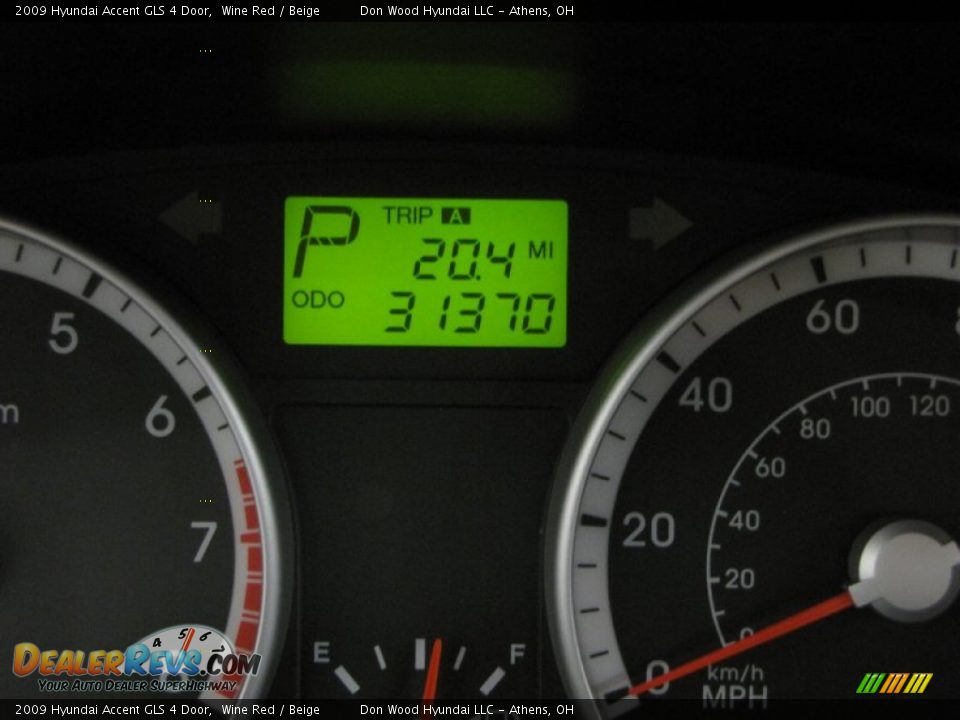 2009 Hyundai Accent GLS 4 Door Wine Red / Beige Photo #18