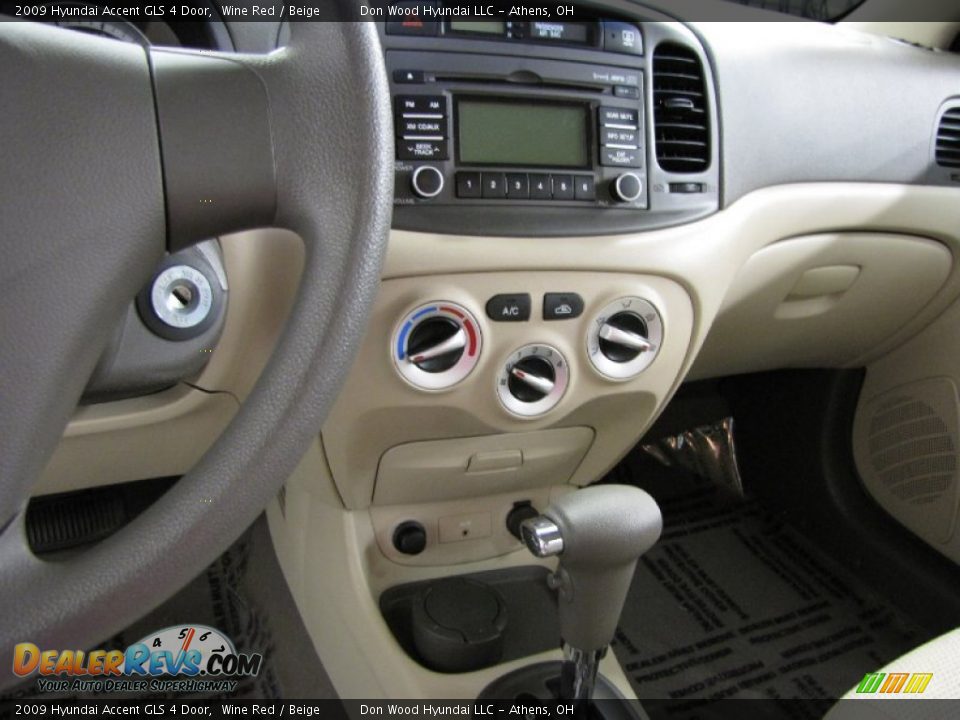 2009 Hyundai Accent GLS 4 Door Wine Red / Beige Photo #20