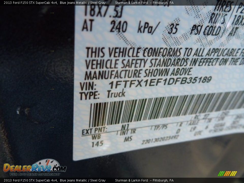 2013 Ford F150 STX SuperCab 4x4 Blue Jeans Metallic / Steel Gray Photo #13