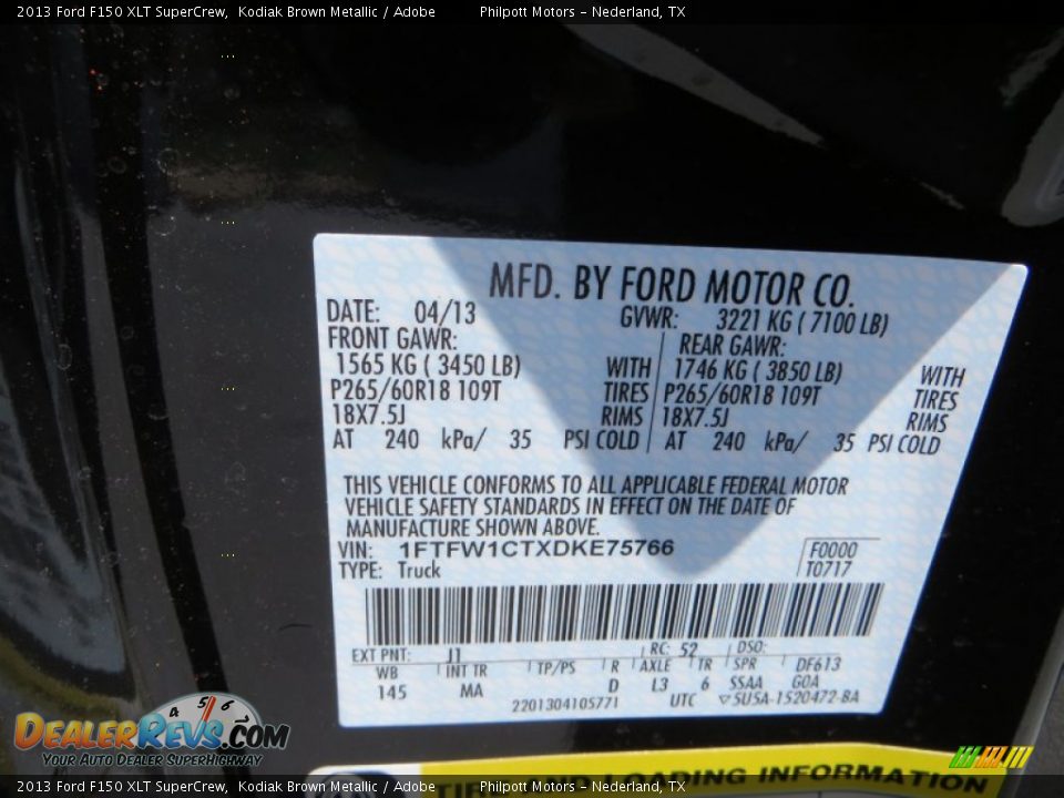 2013 Ford F150 XLT SuperCrew Kodiak Brown Metallic / Adobe Photo #34