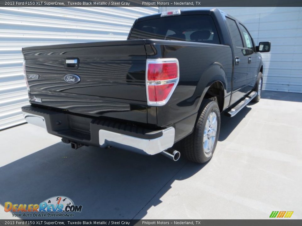 2013 Ford F150 XLT SuperCrew Tuxedo Black Metallic / Steel Gray Photo #4