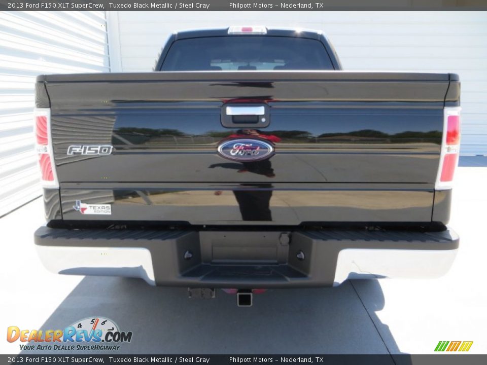 2013 Ford F150 XLT SuperCrew Tuxedo Black Metallic / Steel Gray Photo #5