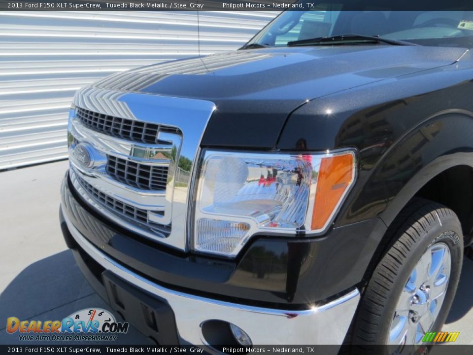 2013 Ford F150 XLT SuperCrew Tuxedo Black Metallic / Steel Gray Photo #12