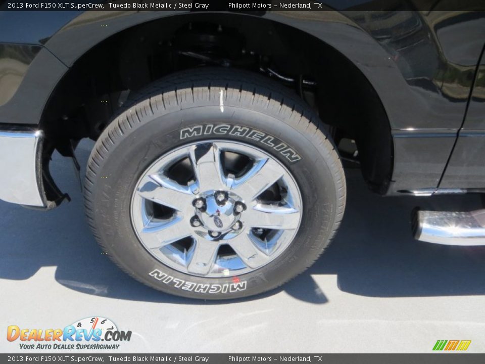 2013 Ford F150 XLT SuperCrew Tuxedo Black Metallic / Steel Gray Photo #13