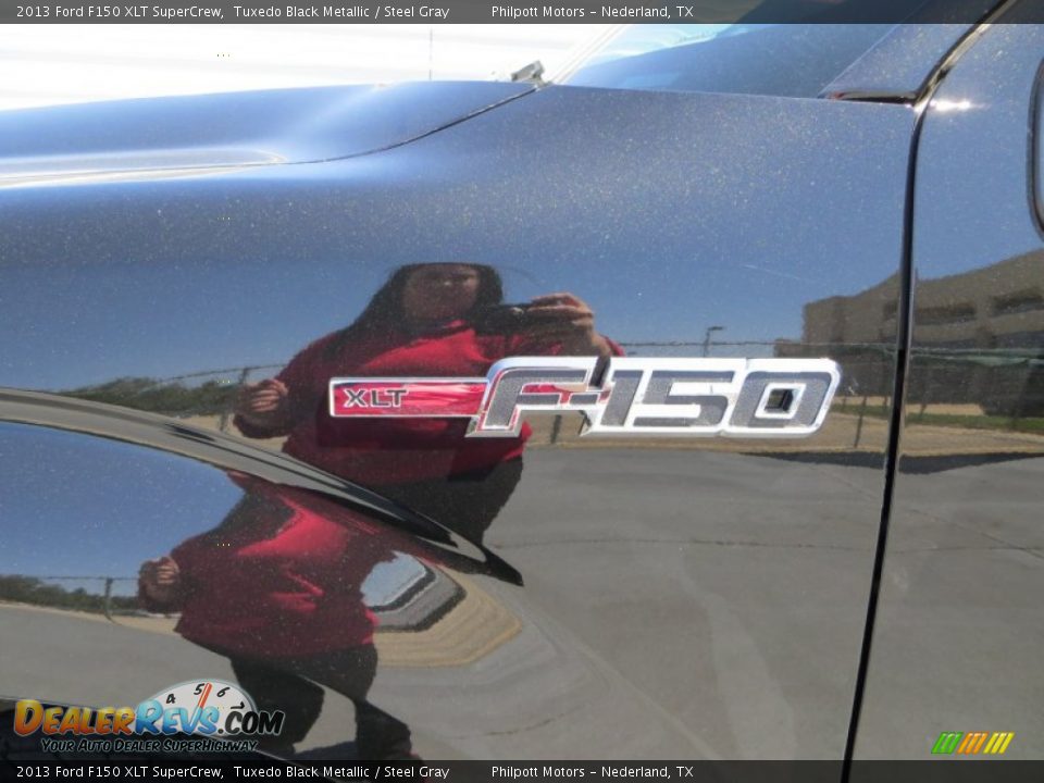 2013 Ford F150 XLT SuperCrew Tuxedo Black Metallic / Steel Gray Photo #14