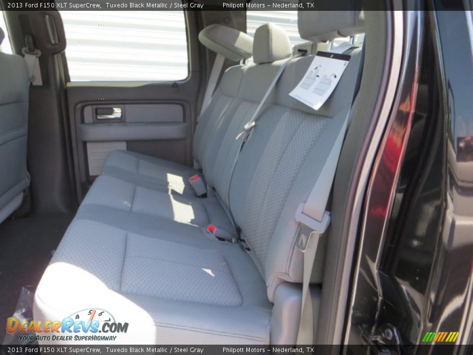 2013 Ford F150 XLT SuperCrew Tuxedo Black Metallic / Steel Gray Photo #23