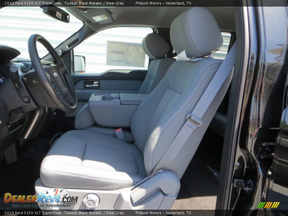 2013 Ford F150 XLT SuperCrew Tuxedo Black Metallic / Steel Gray Photo #25