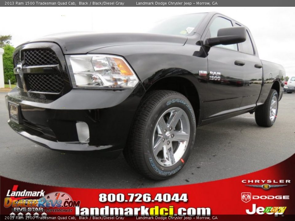 2013 Ram 1500 Tradesman Quad Cab Black / Black/Diesel Gray Photo #1