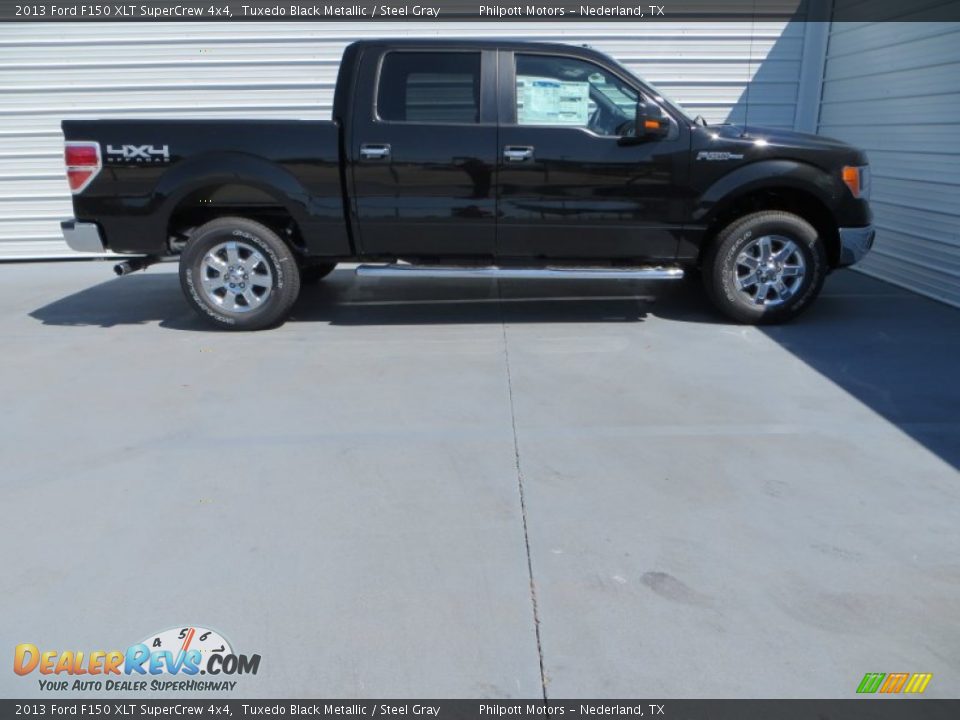 2013 Ford F150 XLT SuperCrew 4x4 Tuxedo Black Metallic / Steel Gray Photo #3