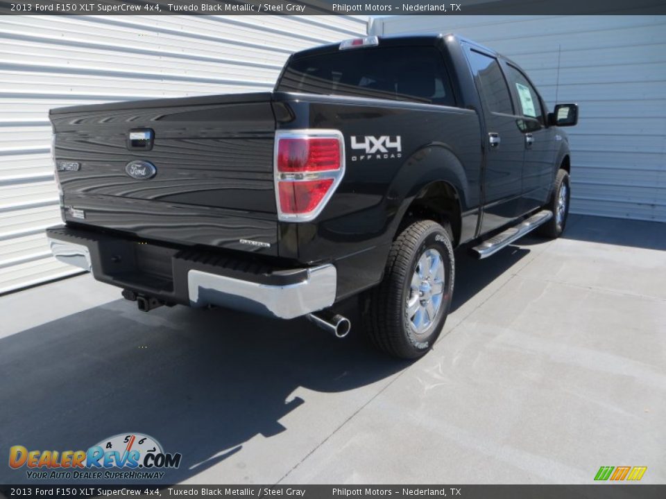 2013 Ford F150 XLT SuperCrew 4x4 Tuxedo Black Metallic / Steel Gray Photo #4