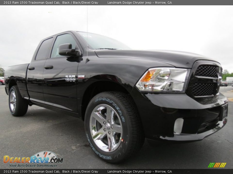 2013 Ram 1500 Tradesman Quad Cab Black / Black/Diesel Gray Photo #4