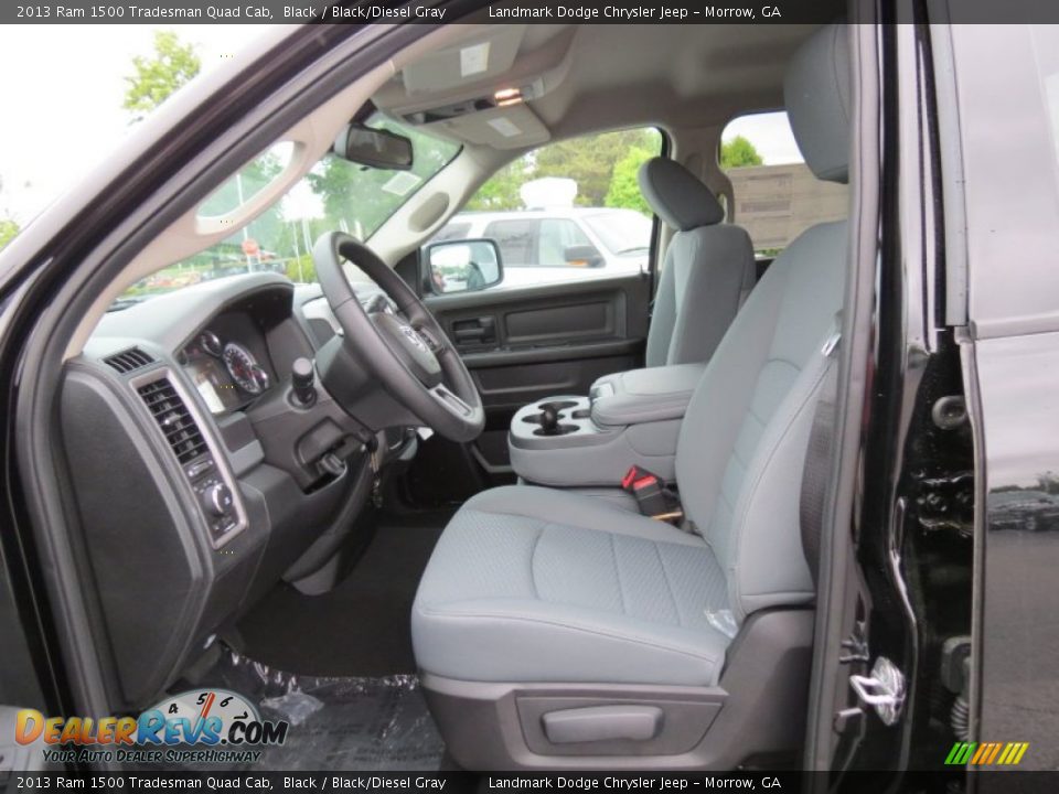 2013 Ram 1500 Tradesman Quad Cab Black / Black/Diesel Gray Photo #7