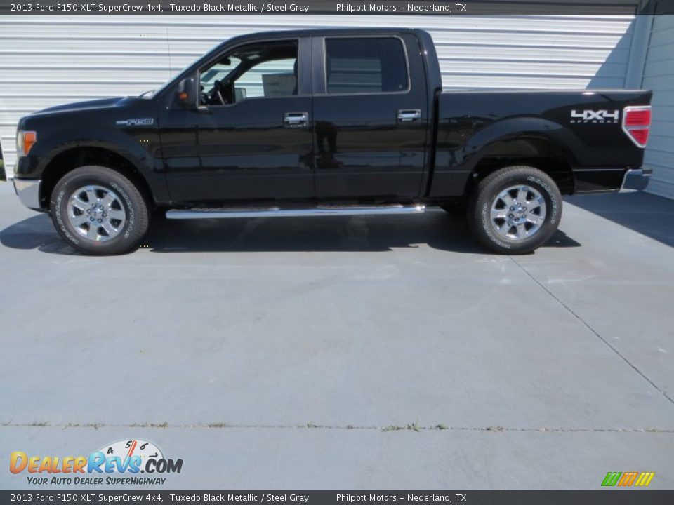 2013 Ford F150 XLT SuperCrew 4x4 Tuxedo Black Metallic / Steel Gray Photo #10